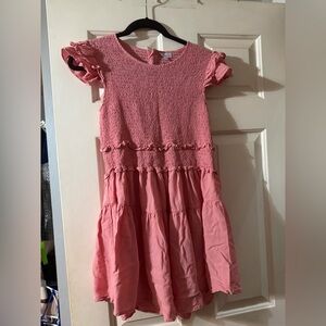 Pleat sz 14 Girls' Pink Smocked Tiered Dress